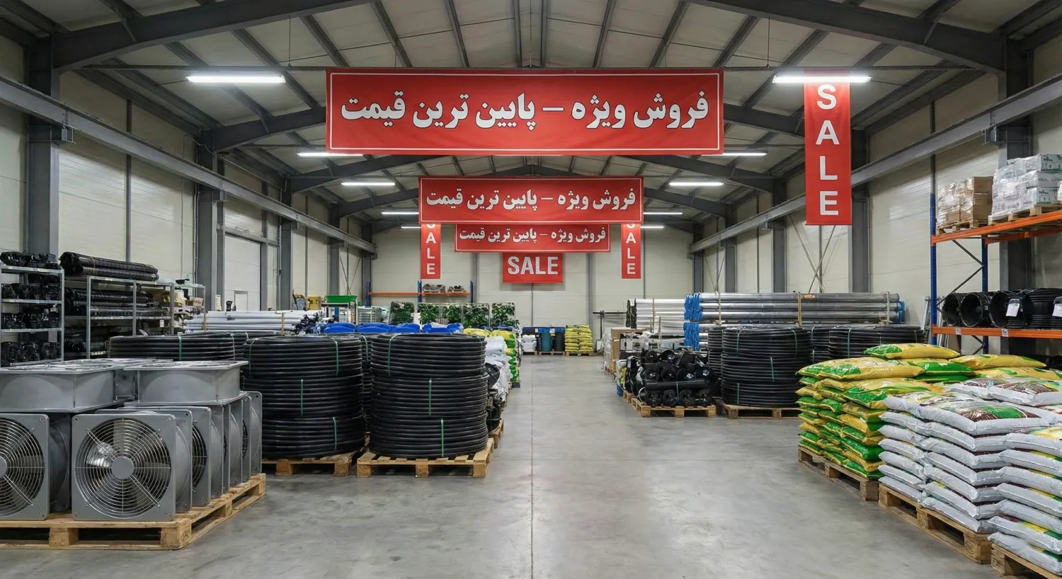 فروش تجهیزات و مصالح گلخانه با پایین ترین قیمت