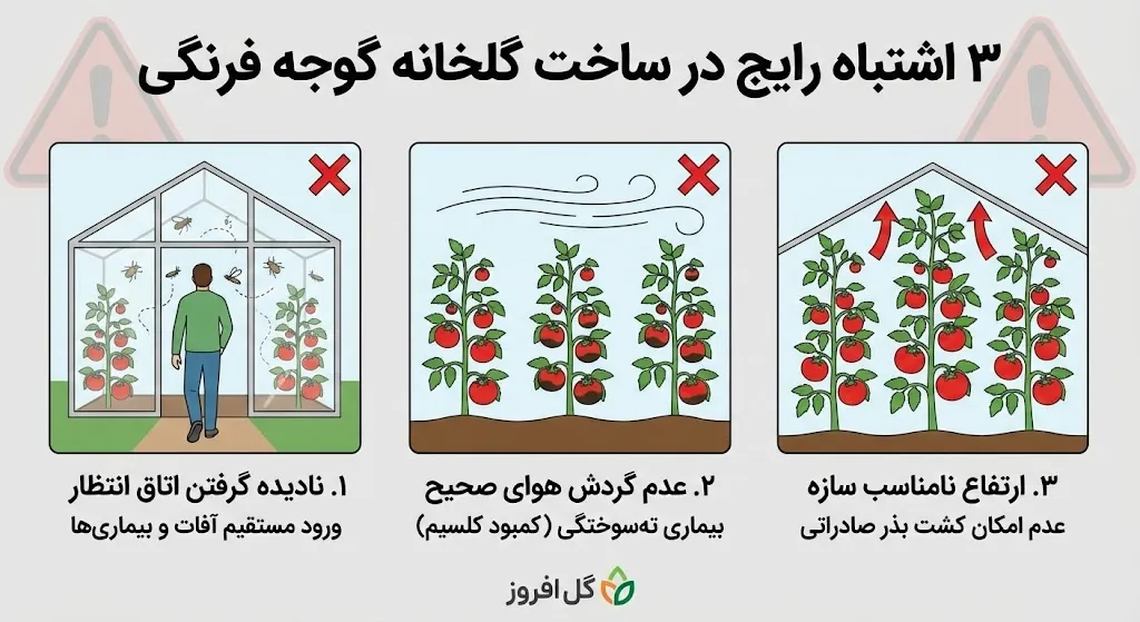 پیش&zwnj;نیازهای ساخت گلخانه گوجه فرنگی و نوع سازه